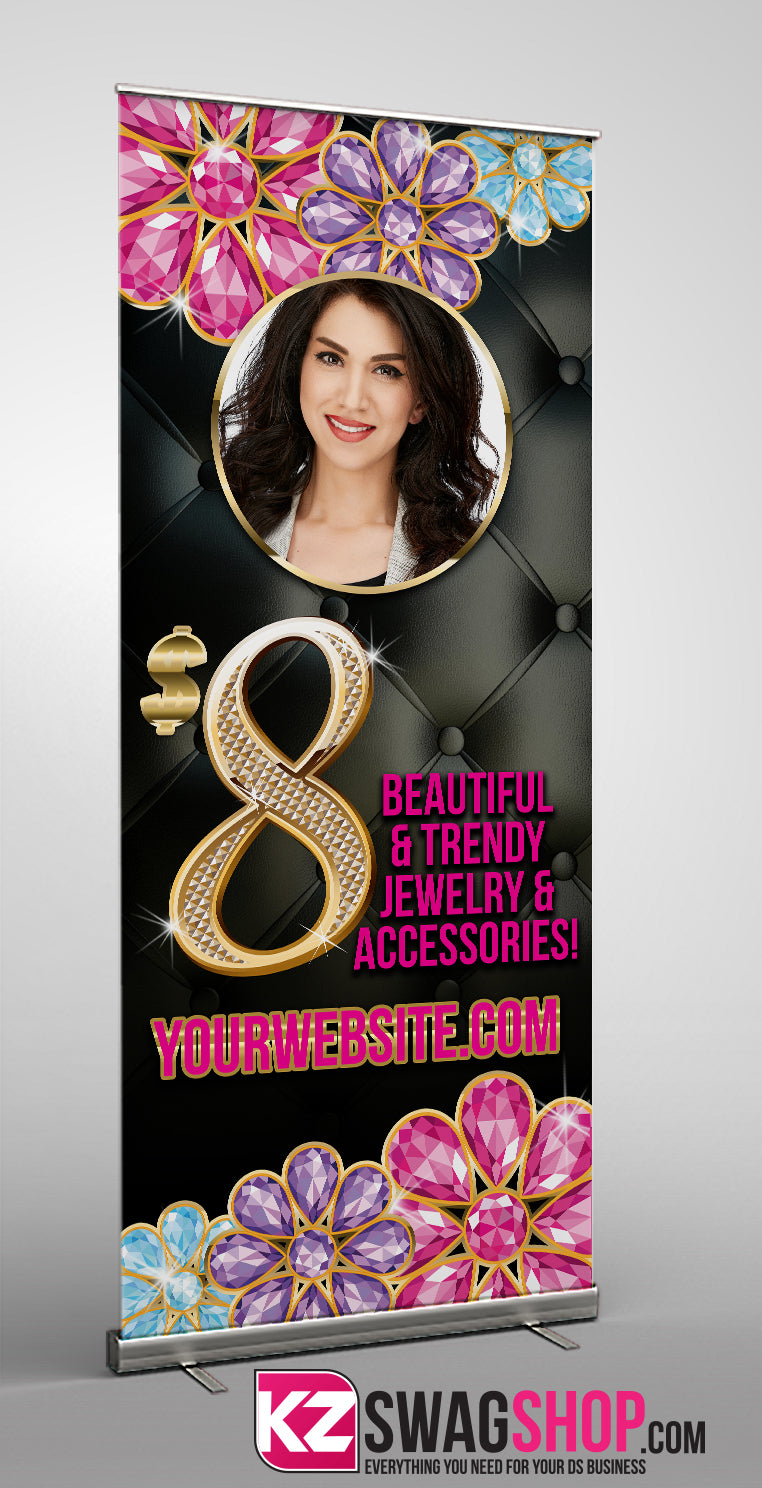 $8 Bling Retractable Banner style 7