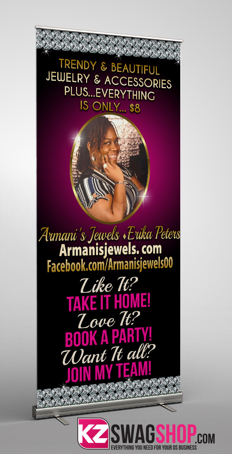 $8 Bling Retractable Banner style 17