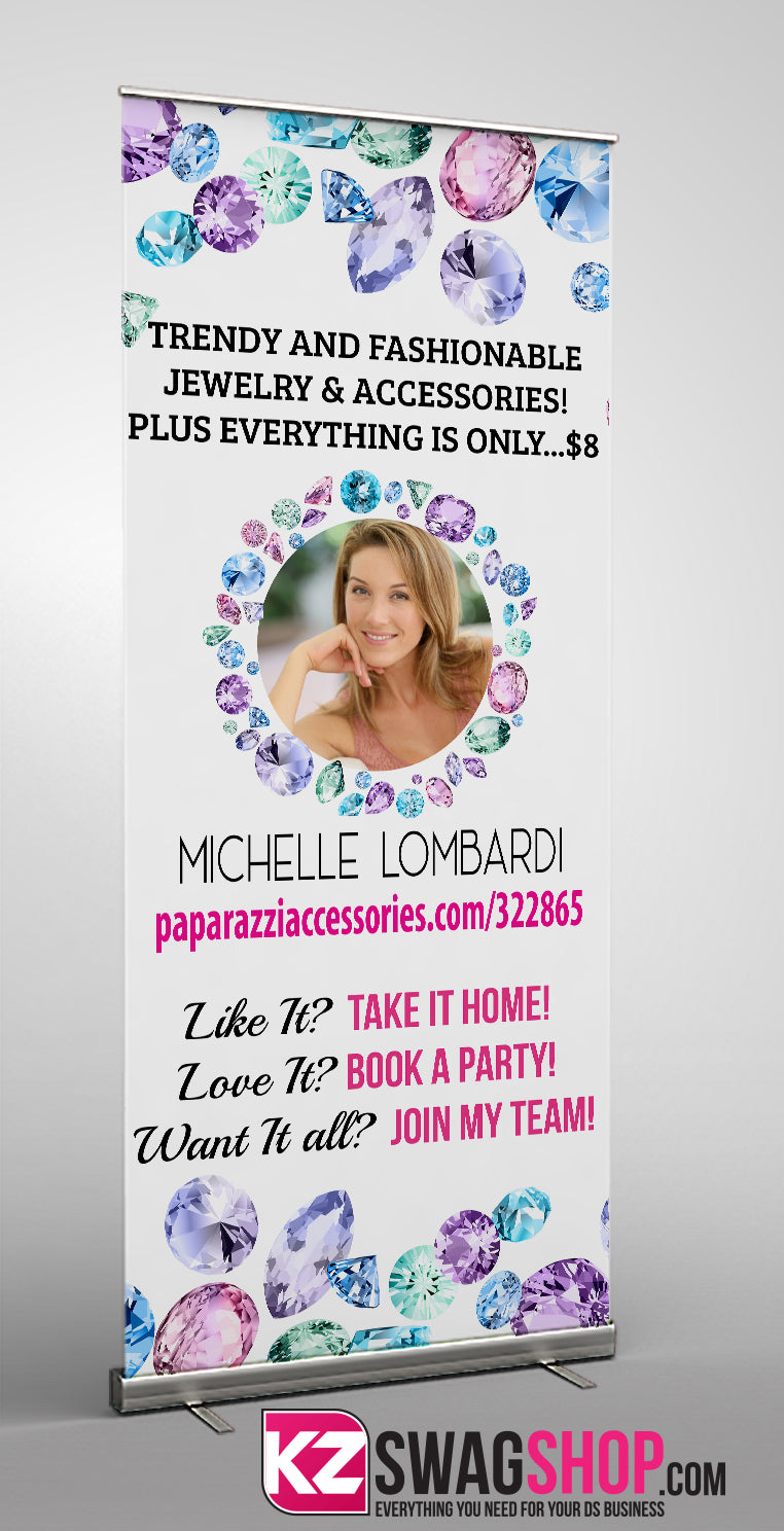 $8 Bling Retractable Banner style 23