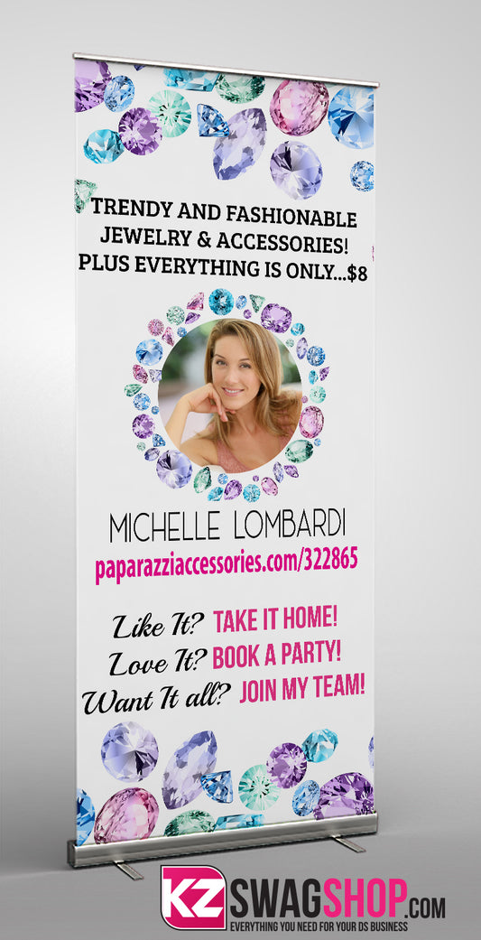 $8 Bling Retractable Banner style 23