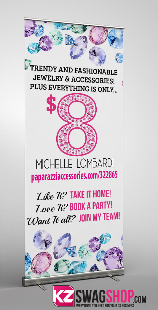 $8 Bling Retractable Banner style 24