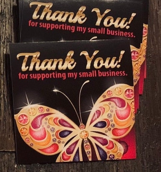 Bling Thank you 2x2 Stickers - Beautifly - Pack of 50