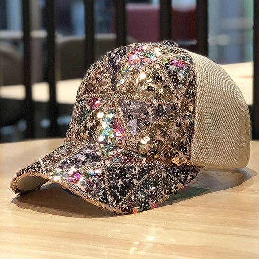 Bling Sequin Embroidery Mesh Hats