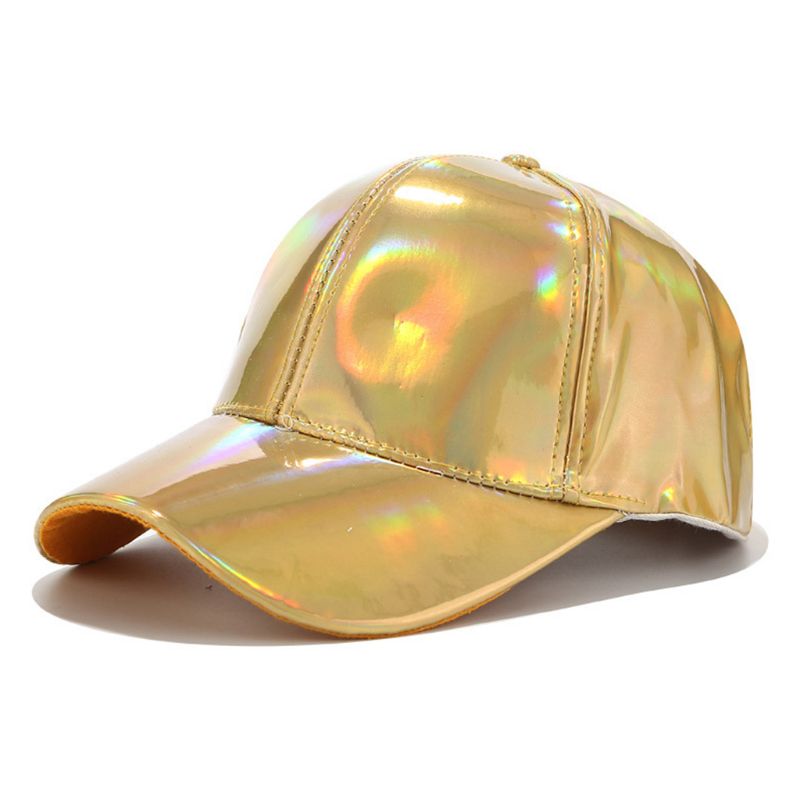 Faux Leather Metallic Hats