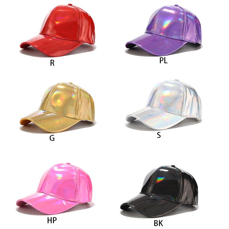 Faux Leather Metallic Hats