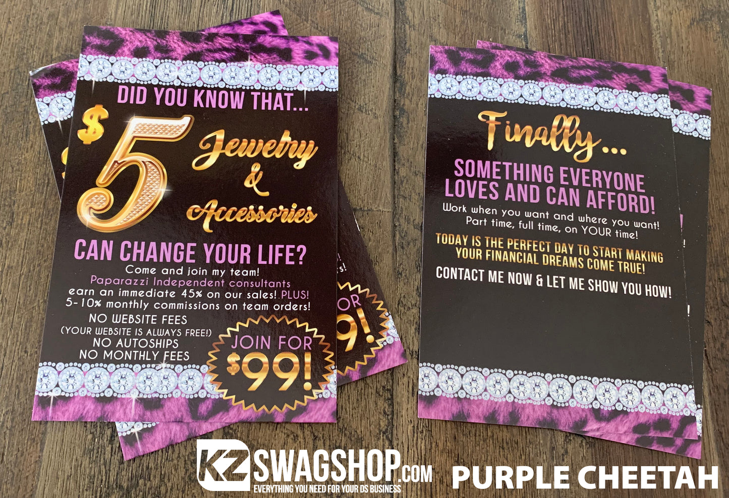 $5 Bling - 4x6 Recruiting Blitz Cards - PERSONALIZED - ALL DESIGNS