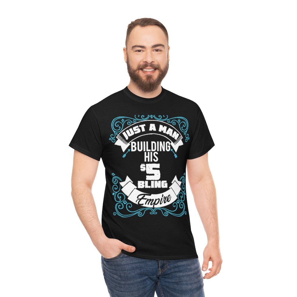 Just a man building his $5 Bling Empire T-shirt