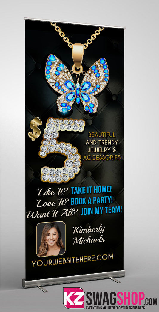 $5 Bling Retractable Banner style 32