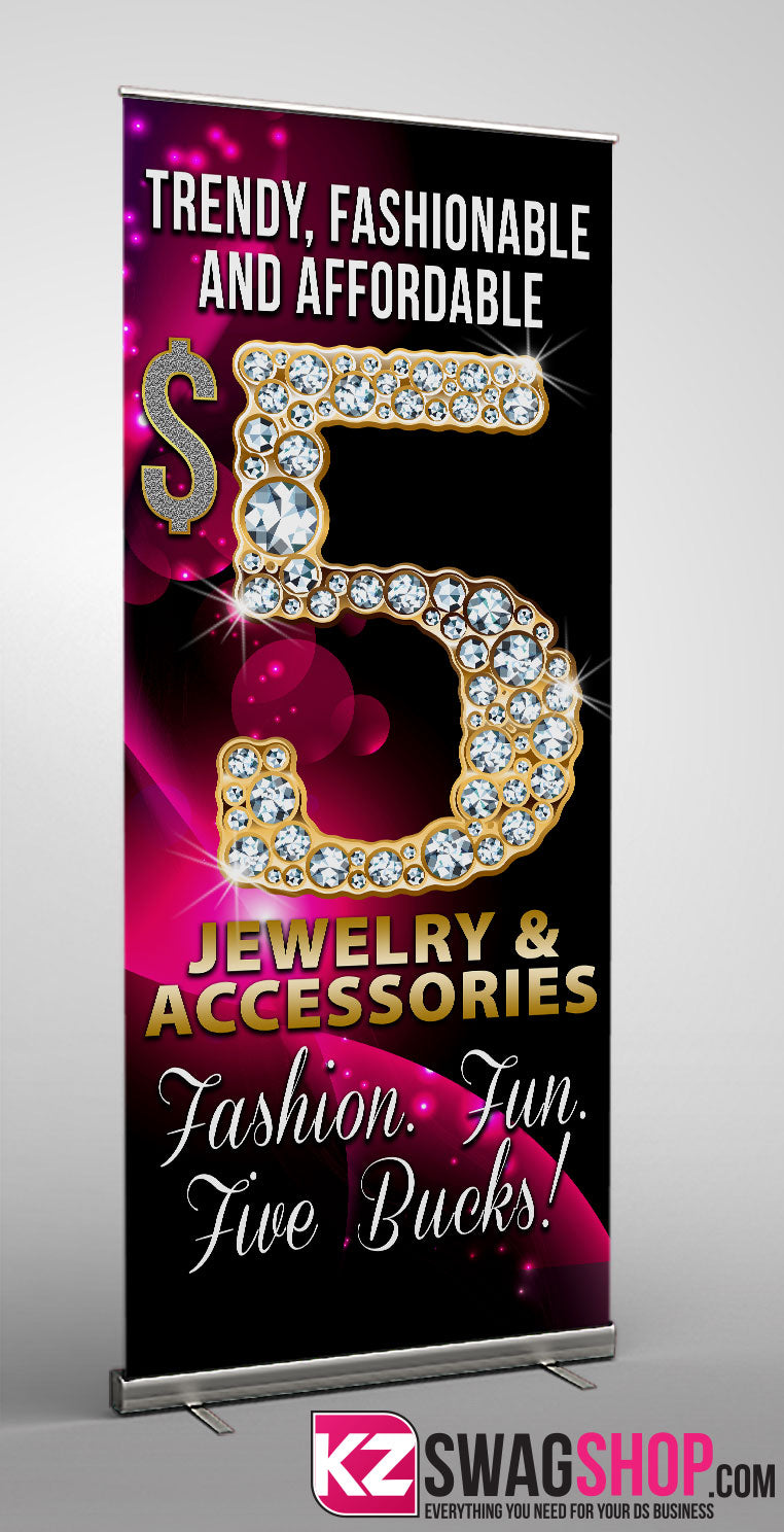 $5 Bling Retractable Banner style 1