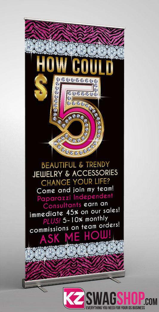 $5 Bling Retractable Banner style 11