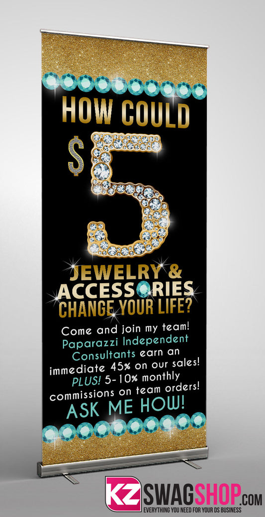 $5 Bling Retractable Banner style 14