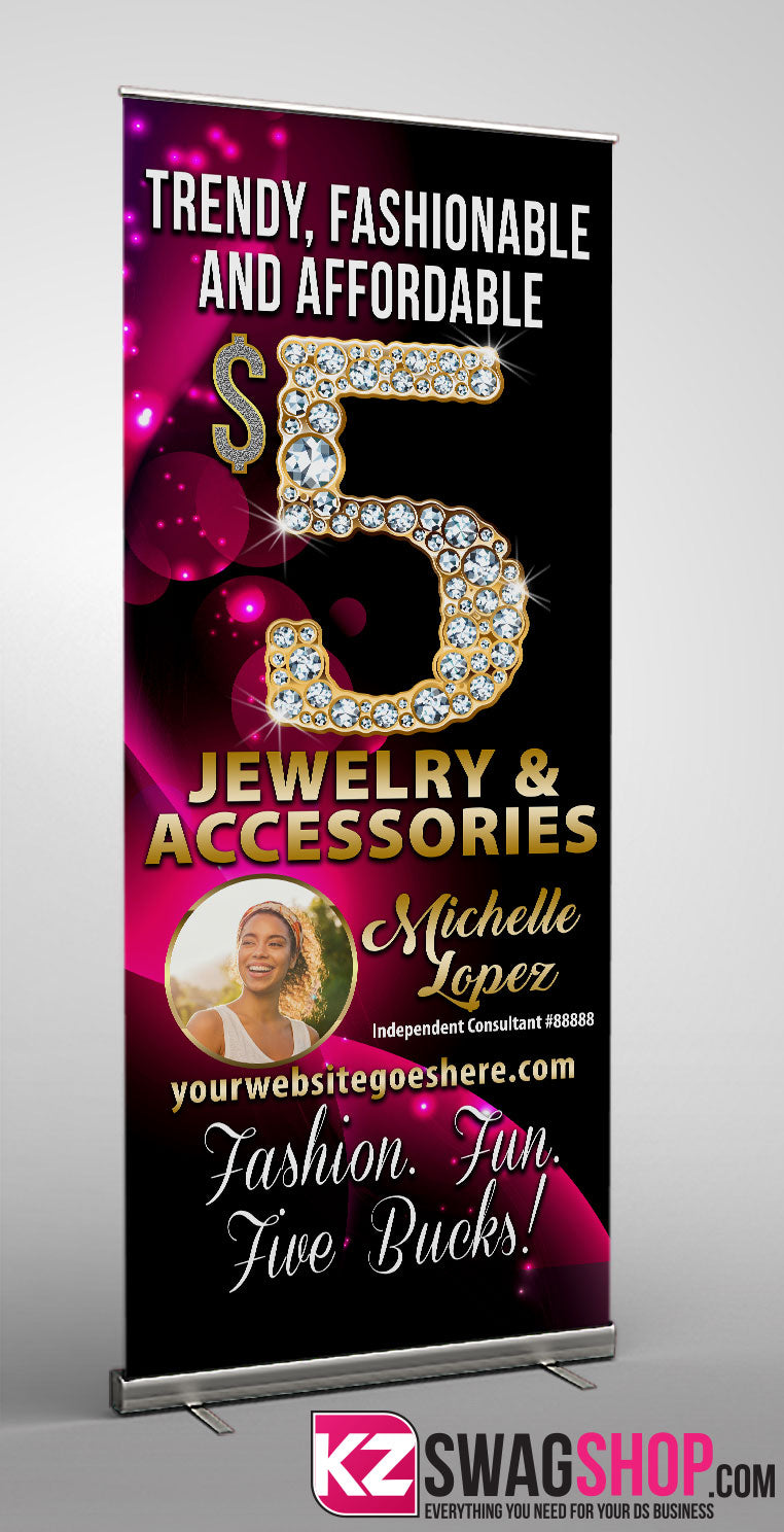 $5 Bling Retractable Banner style 2