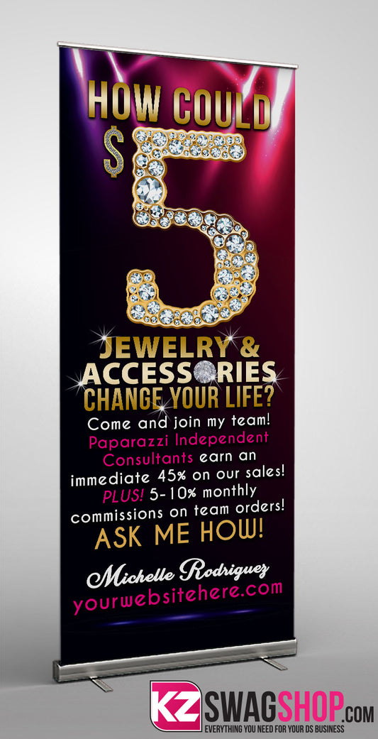 $5 Bling Retractable Banner style 3