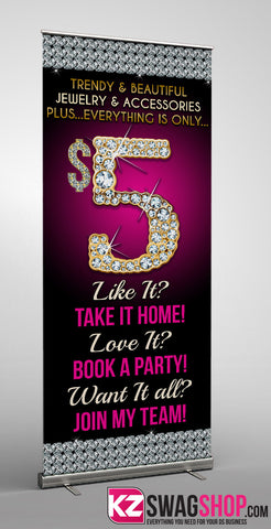 $5 Bling Retractable Banner style 5